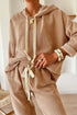 Leopard Tie Corduroy Hoodie High Waist Jogger Pant Set